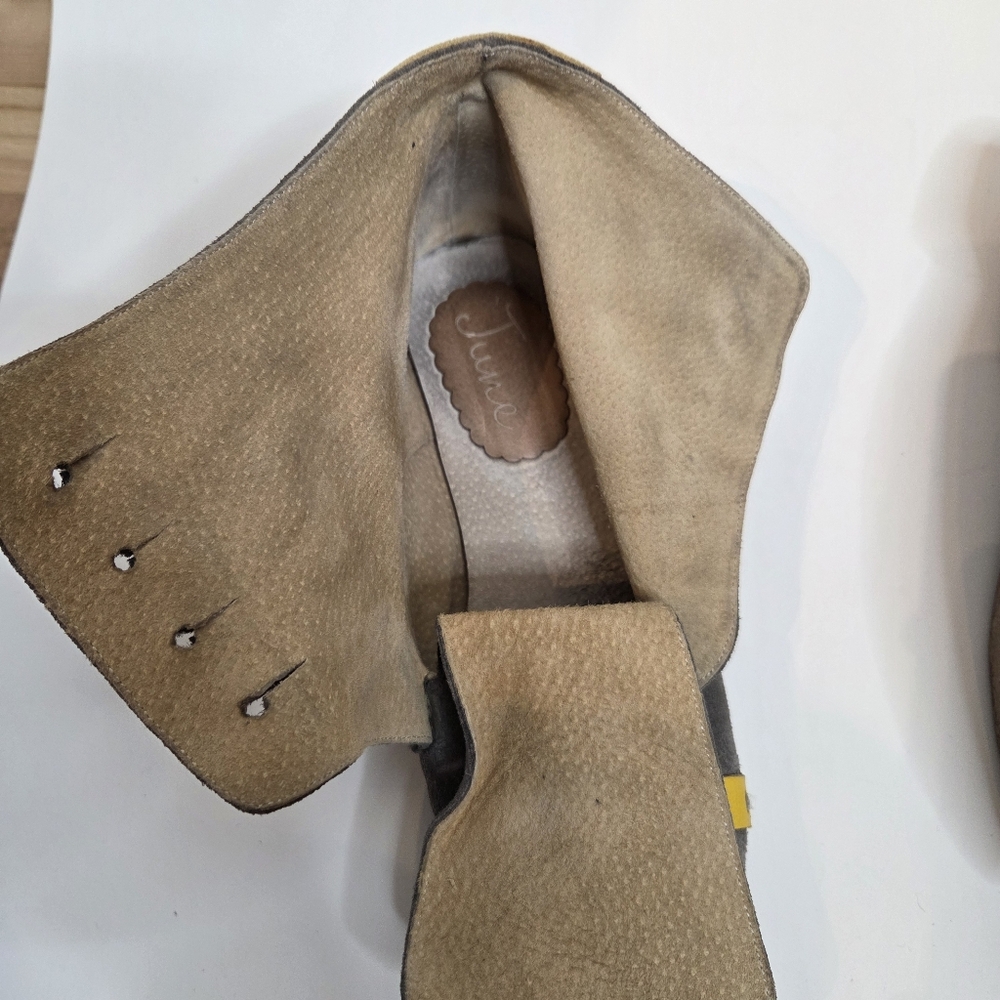 Handmade Grey And Yellow Ankle Boots Size 9 - Picture 8 of 11